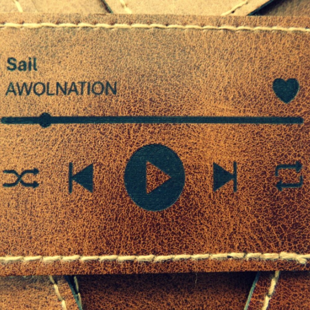 Personalized Music Player Leather Patches - Picture 2 of 6